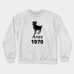 Black Aries Zodiac 1970 Crewneck Sweatshirt